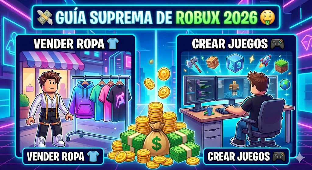 💸 Guía Suprema de Robux 2026: Cómo Vender Ropa Y Crear Juegos para Llenar tu Cartera 🤑